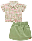 Conjunto de Blusa Boxy em Visco Twill e Short Saia em Sarja com Elastano 81515 Infanti