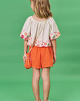 Conjunto de Blusa Boxy em Visco Twill e Shorts em Air Flow. Acompanha Bolsa 81510 Infanti