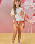 Conjunto de Blusa Boxy Over em Meia Malha com Shorts em Malha Power 82933 Infanti Infantil Menina