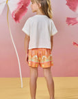 Conjunto de Blusa Boxy Over em Meia Malha com Shorts em Malha Power 82933 Infanti Infantil Menina