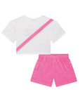 Conjunto de Blusa Boxy Over em Meia Malha com Shorts em Sarja Daryl com Elastano 76107 Infanti