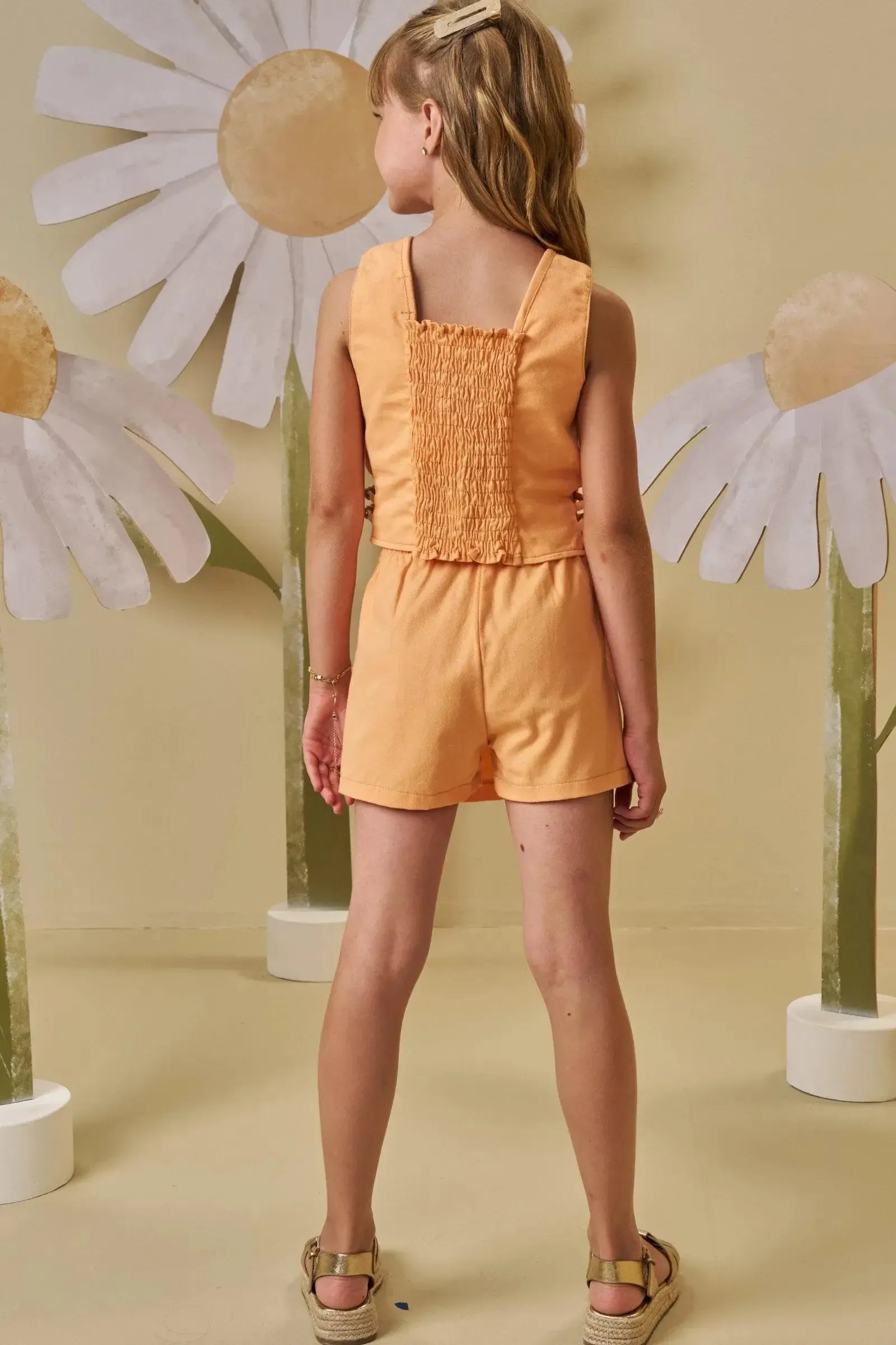 Conjunto de Blusa Cropped e Short Saia em Sarja com Elastano 87959 Infanti Infantil Menina