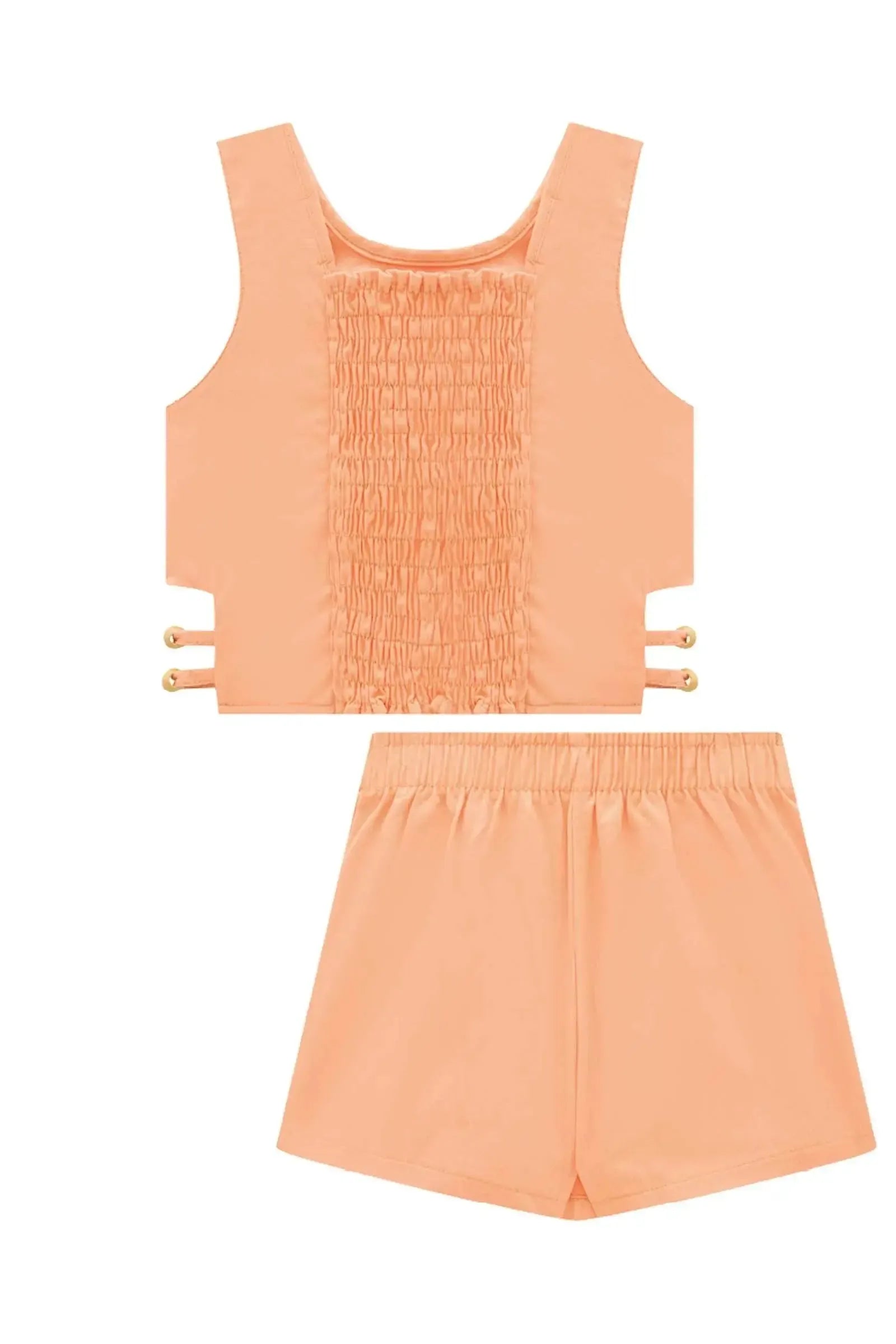Conjunto de Blusa Cropped e Short Saia em Sarja com Elastano 87959 Infanti Infantil Menina