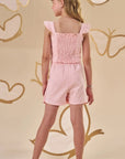 Conjunto de Blusa Cropped e Short Saia em Sarja com Elastano 88121 Infanti Infantil Menina