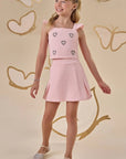 Conjunto de Blusa Cropped e Short Saia em Sarja com Elastano 88121 Infanti Infantil Menina