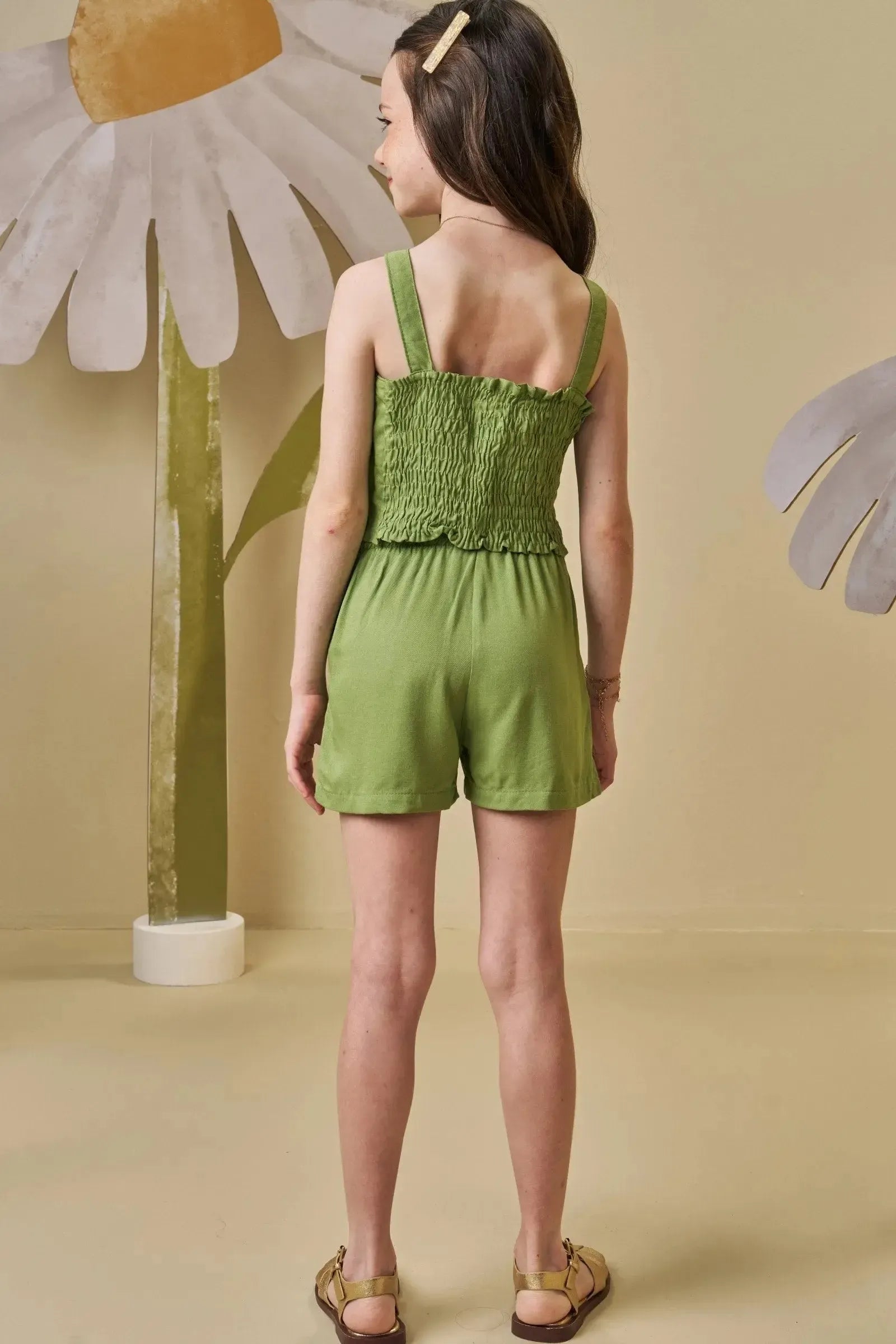Conjunto de Blusa Cropped e Shorts em Viscose 88165 Infanti Infantil Menina