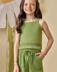 Conjunto de Blusa Cropped e Shorts em Viscose 88165 Infanti Infantil Menina