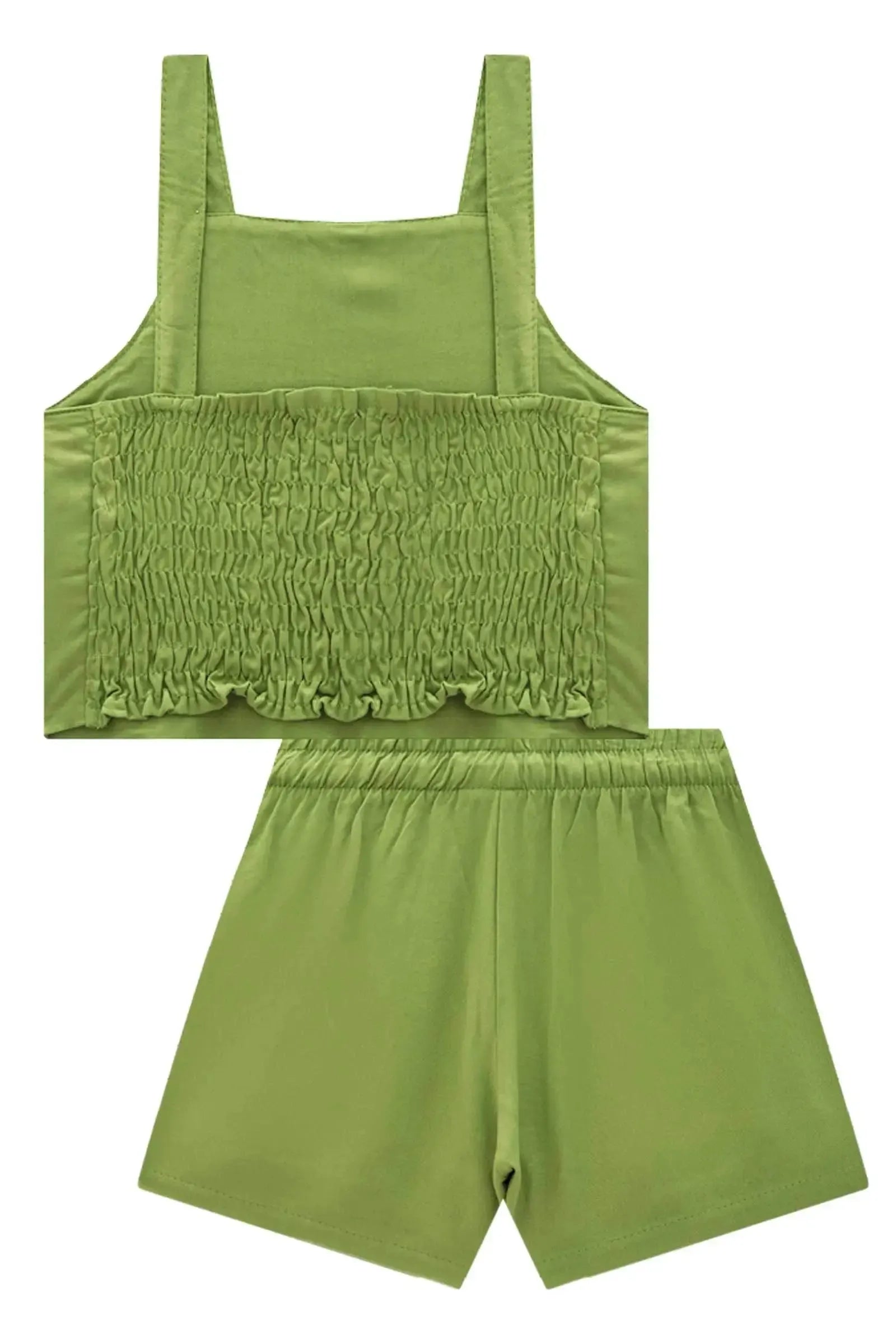 Conjunto de Blusa Cropped e Shorts em Viscose 88165 Infanti Infantil Menina