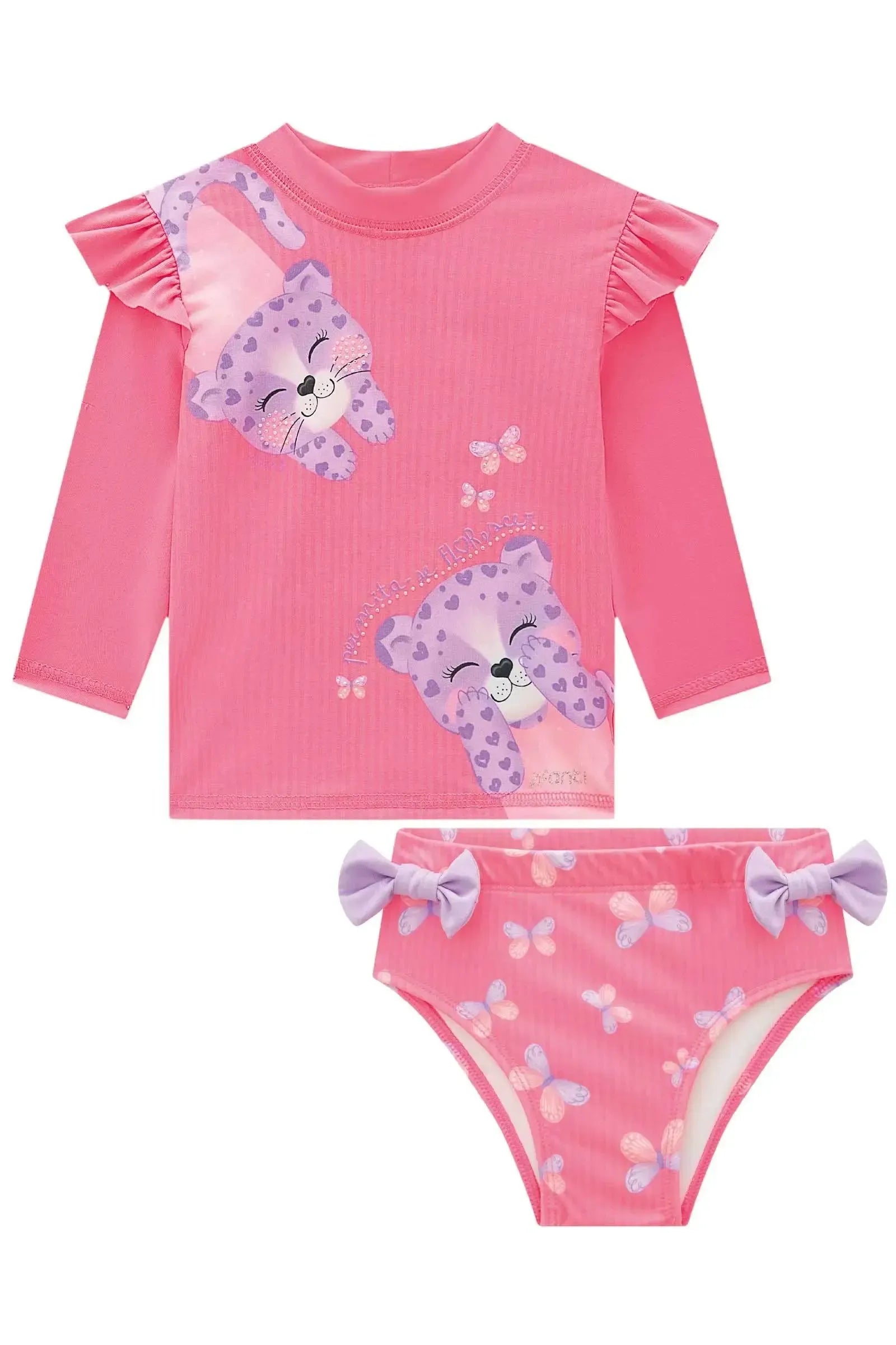 Conjunto de Blusa e Calcinha em Malha Uv Dry com Proteção Uv 50+ 88725 Infanti Bebê Menina