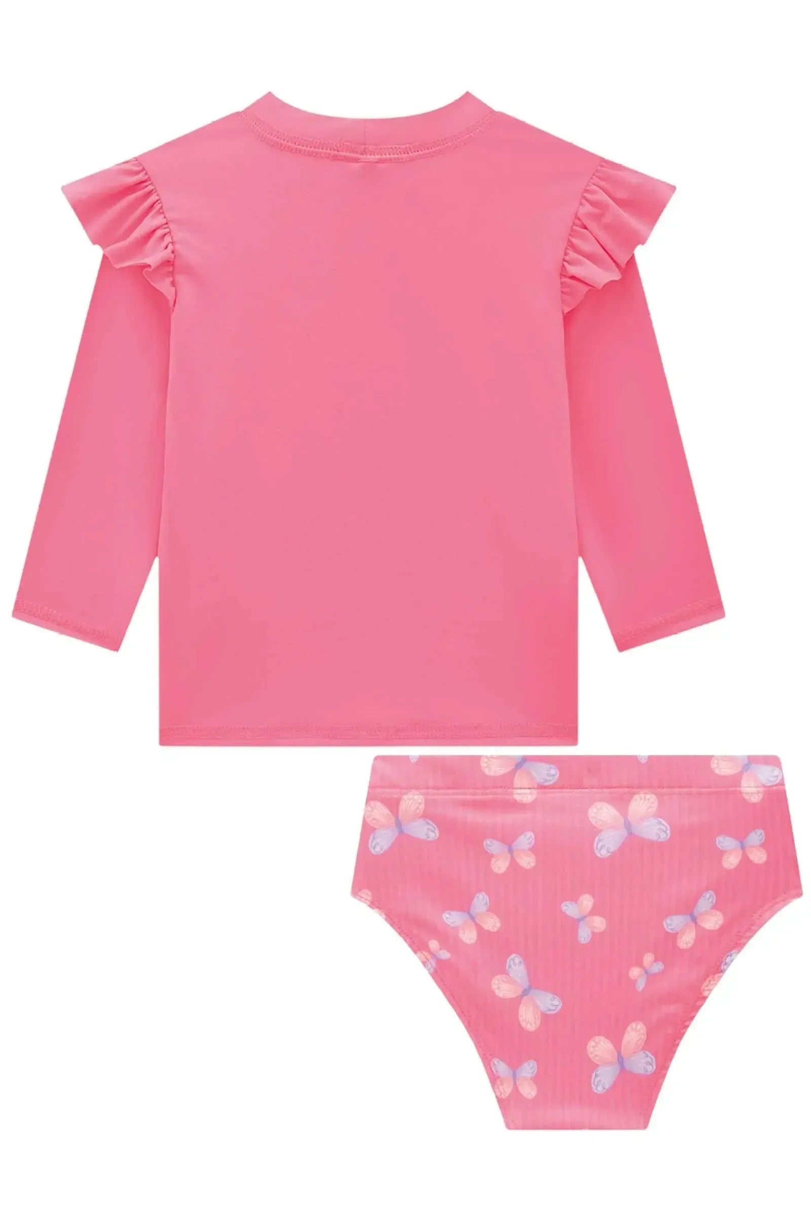 Conjunto de Blusa e Calcinha em Malha Uv Dry com Proteção Uv 50+ 88725 Infanti Bebê Menina