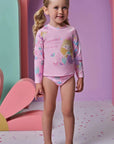 Conjunto de Blusa e Calcinha em Malha UV Dry com Proteção UV 50+ 95313 Infanti Infantil Menina