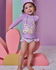 Conjunto de Blusa e Calcinha em Malha UV Dry com Proteção UV 50+ 95584 Infanti Infantil Menina