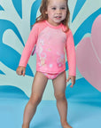 Conjunto de Blusa e Calcinha em Malha UV Dry com Proteção UV 50+ 98426 Infanti Infantil Menina