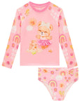 Conjunto de Blusa e Calcinha em Malha UV Dry com Proteção UV 50+ 99161 Infanti Bebê Menina