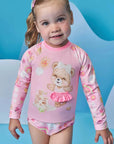 Conjunto de Blusa e Calcinha em Malha UV Dry com Proteção UV 50+ 99161 Infanti Bebê Menina