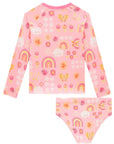 Conjunto de Blusa e Calcinha em Malha UV Dry com Proteção UV 50+ 99161 Infanti Bebê Menina
