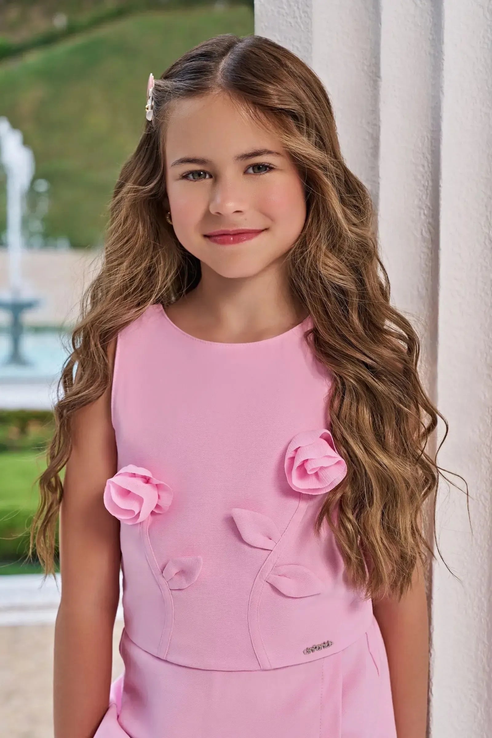 Conjunto de Blusa e Short Saia em Alfaiataria 97195 Infanti Infantil Menina