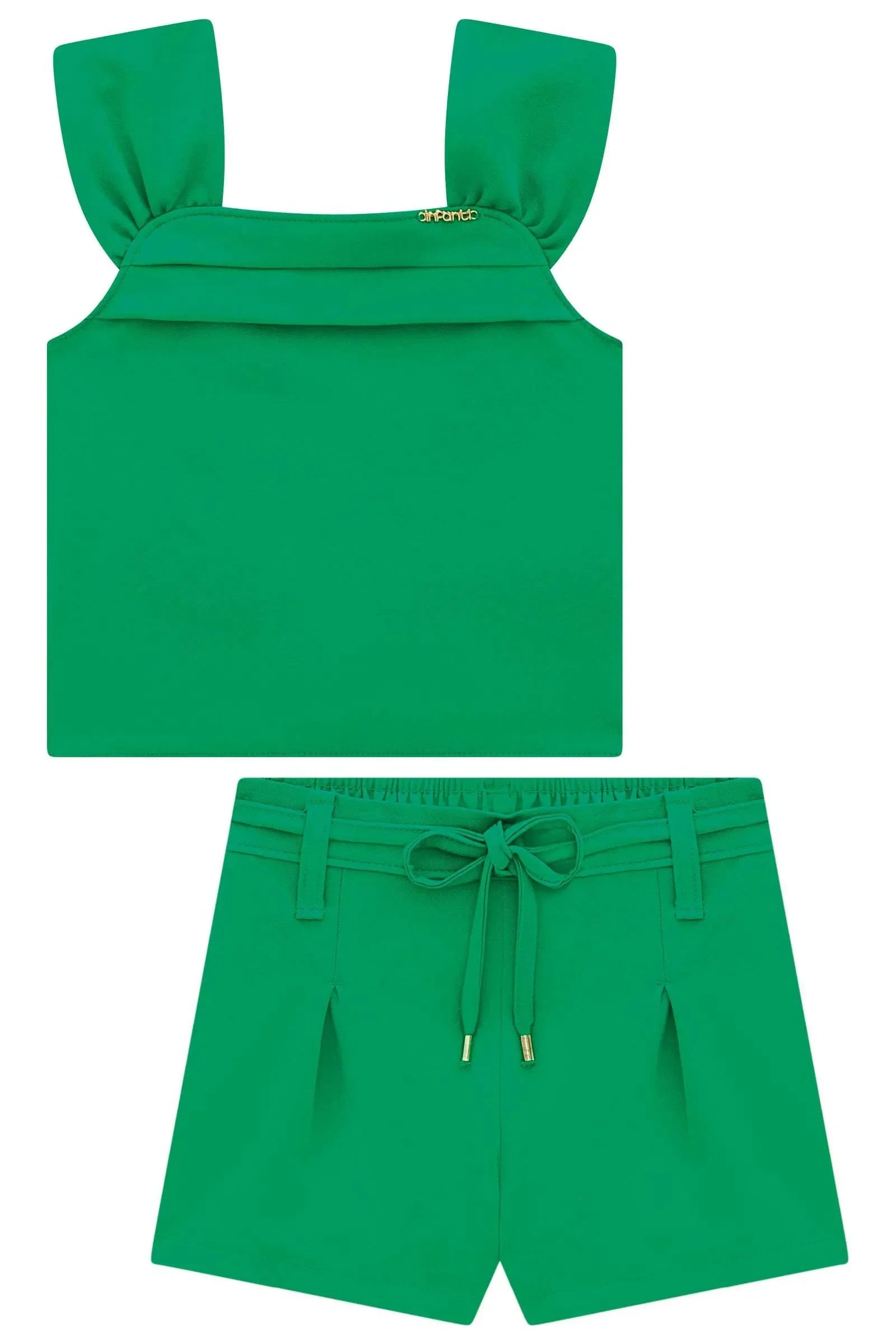 Conjunto de Blusa e Shorts em Blend de Viscose 99218 Infanti Infantil Menina
