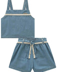 Conjunto de Blusa e Shorts em Jeans 97042 Infanti Infantil Menina