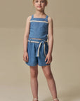Conjunto de Blusa e Shorts em Jeans 97042 Infanti Infantil Menina