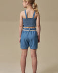 Conjunto de Blusa e Shorts em Jeans 97042 Infanti Infantil Menina