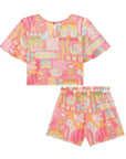 Conjunto de Blusa e Shorts em Malha Fresh 96926 Infanti Infantil Menina