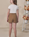 Conjunto de Blusa em Canelado Liz com Shorts em Moletom sem Pelúcia 99166 Infanti Infantil Menina