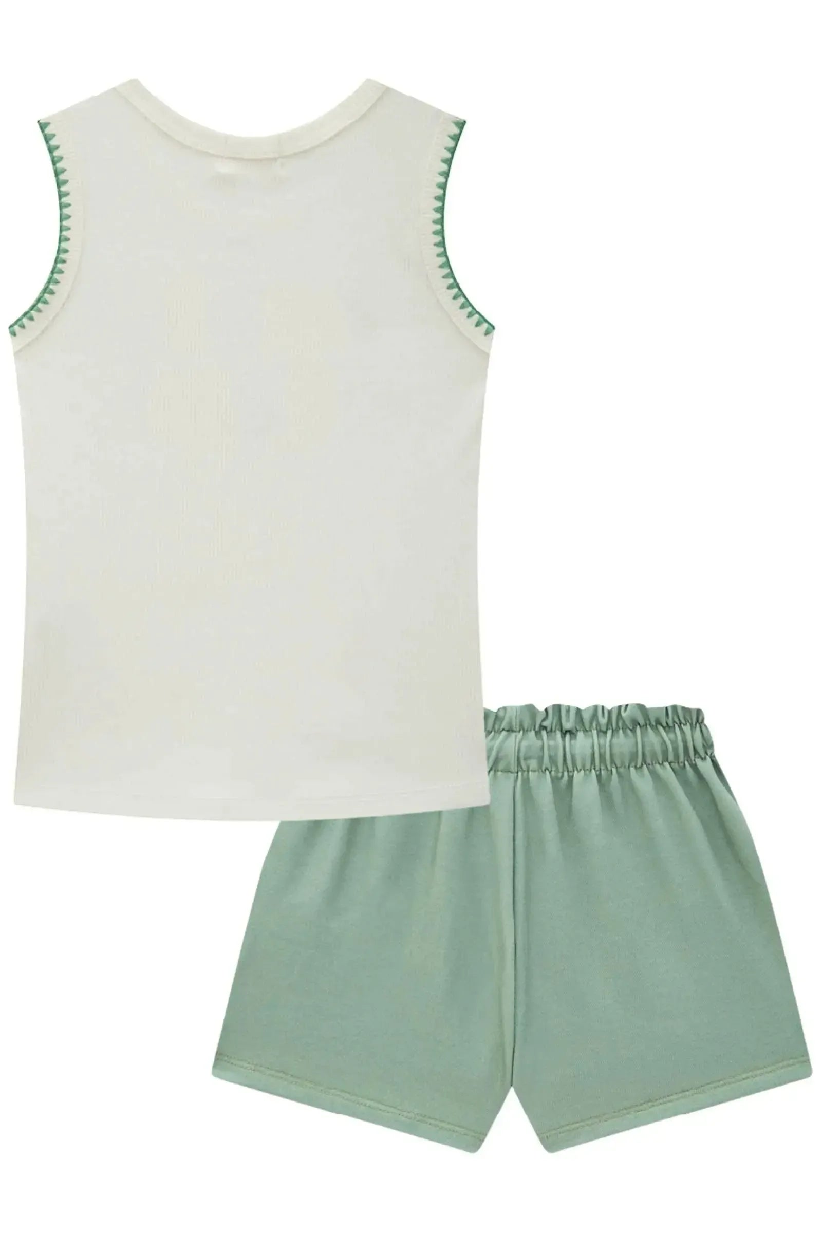 Conjunto de Blusa em Canelado Liz com Shorts em Molevisco 85152 Infanti Infantil Menina