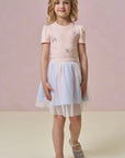 Conjunto de Blusa em Canelado Liz e Saia em Tule com Elastano. Com Shorts Embutido 97341 Infanti Infantil Menina