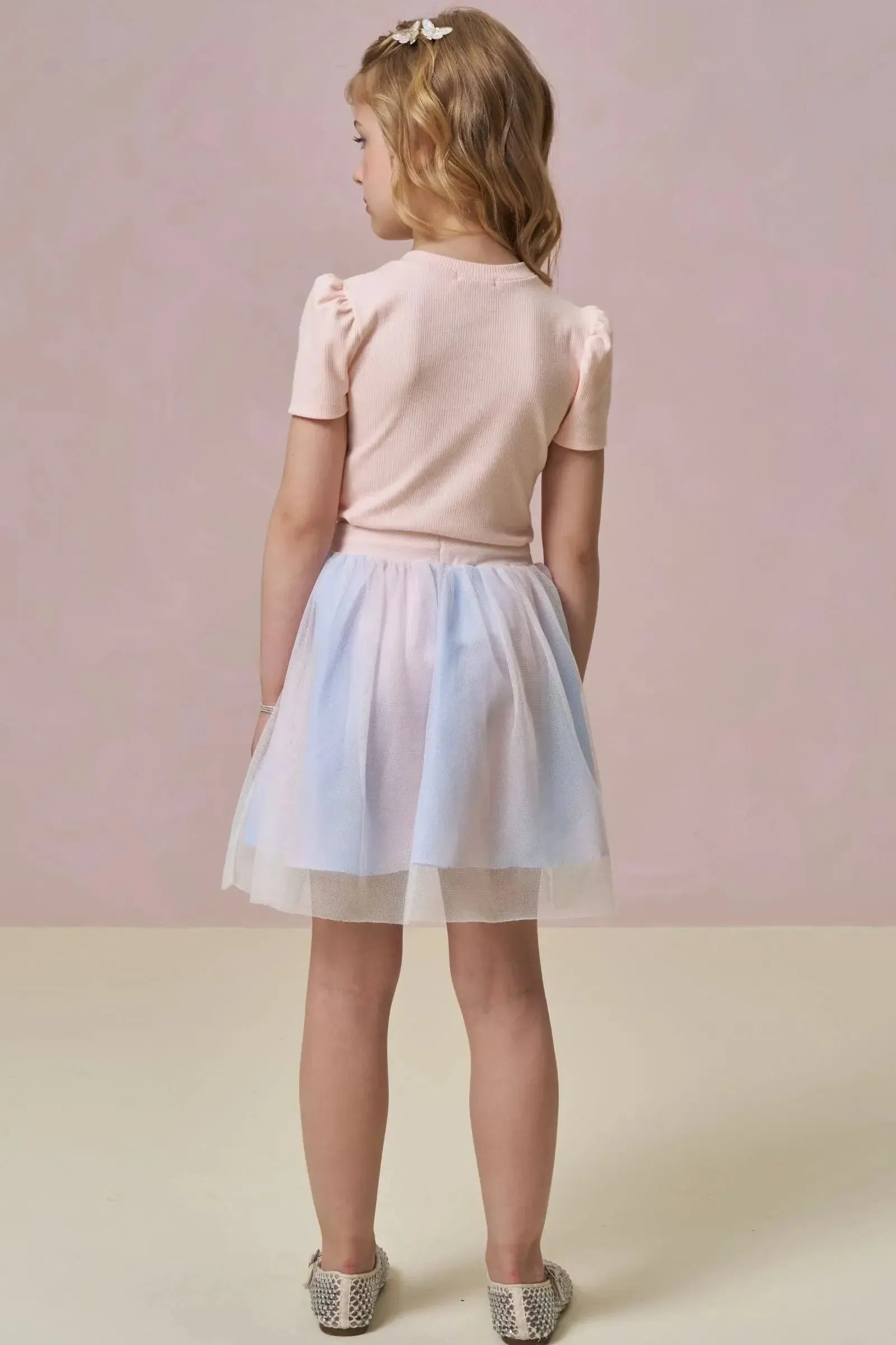 Conjunto de Blusa em Canelado Liz e Saia em Tule com Elastano. Com Shorts Embutido 97341 Infanti Infantil Menina