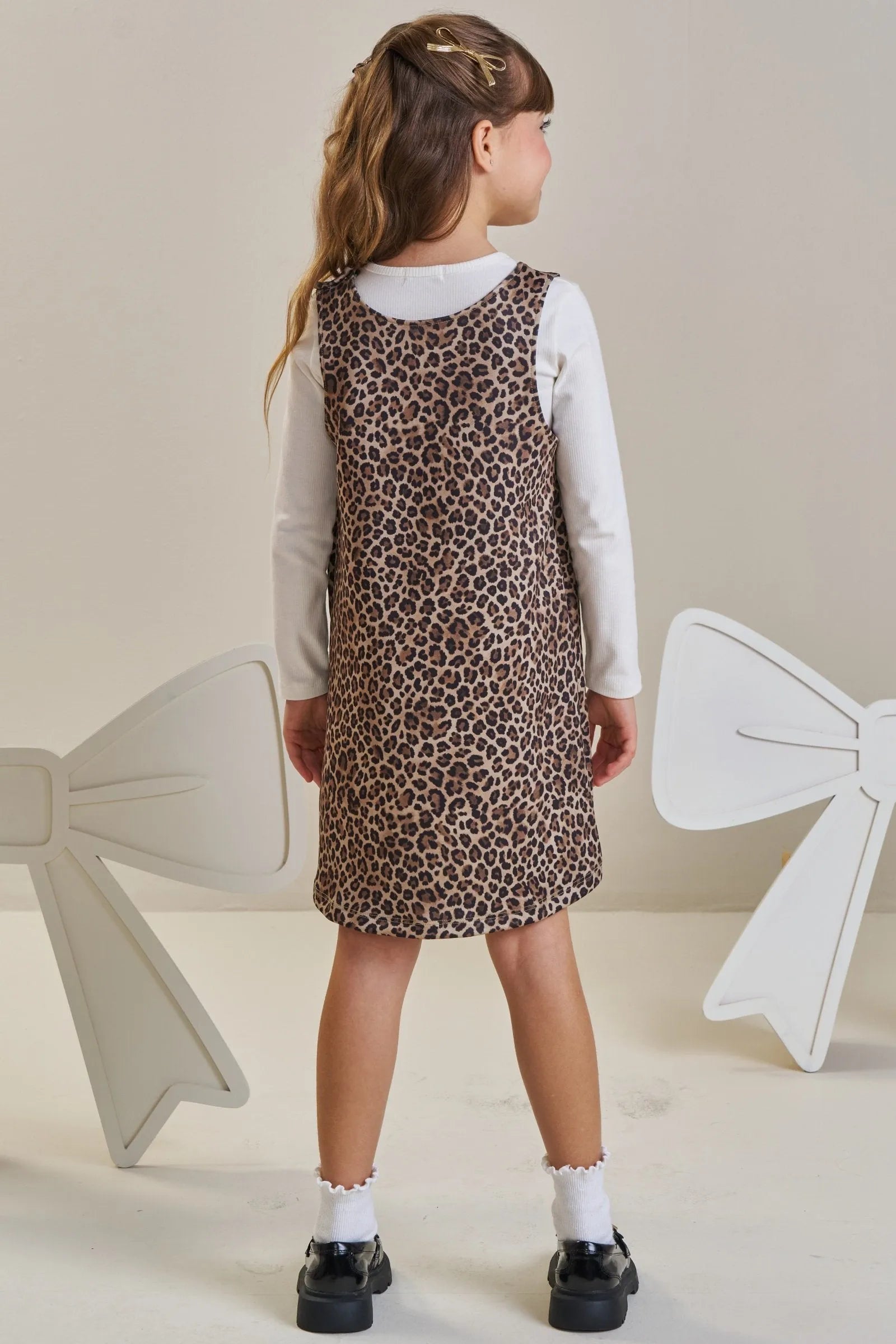 Conjunto de Blusa em Canelado Liz e Salopete em Fly Tech 89761 Infanti Infantil Menina
