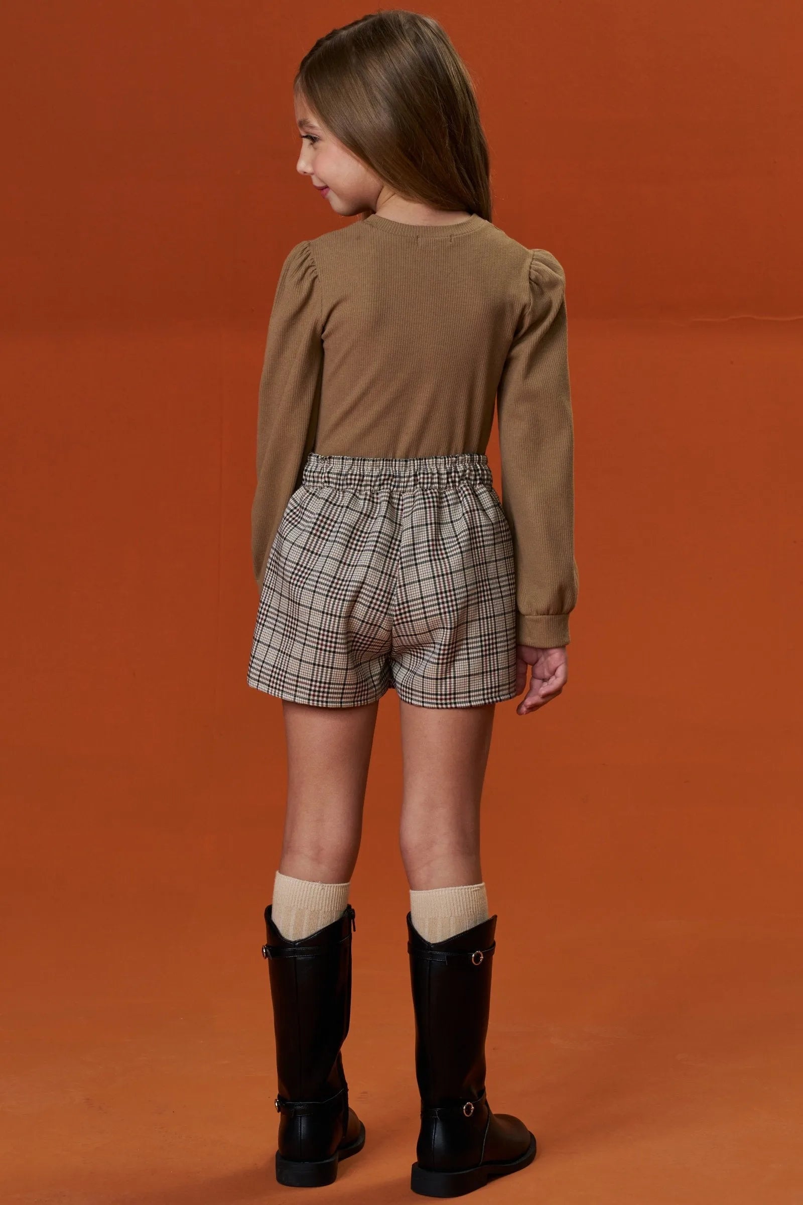 Conjunto de Blusa em Canelado Liz e Short Saia em Alfaiataria 90351 Infanti Infantil Menina