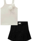 Conjunto de Blusa em Canelado Liz e Short Saia em Alfaiataria Glow 99106 Infanti Infantil Menina