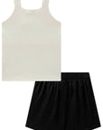 Conjunto de Blusa em Canelado Liz e Short Saia em Alfaiataria Glow 99106 Infanti Infantil Menina