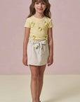 Conjunto de Blusa em Canelado Liz e Short Saia em Moletom Linho sem Pelúcia 95886 Infanti Infantil Menina