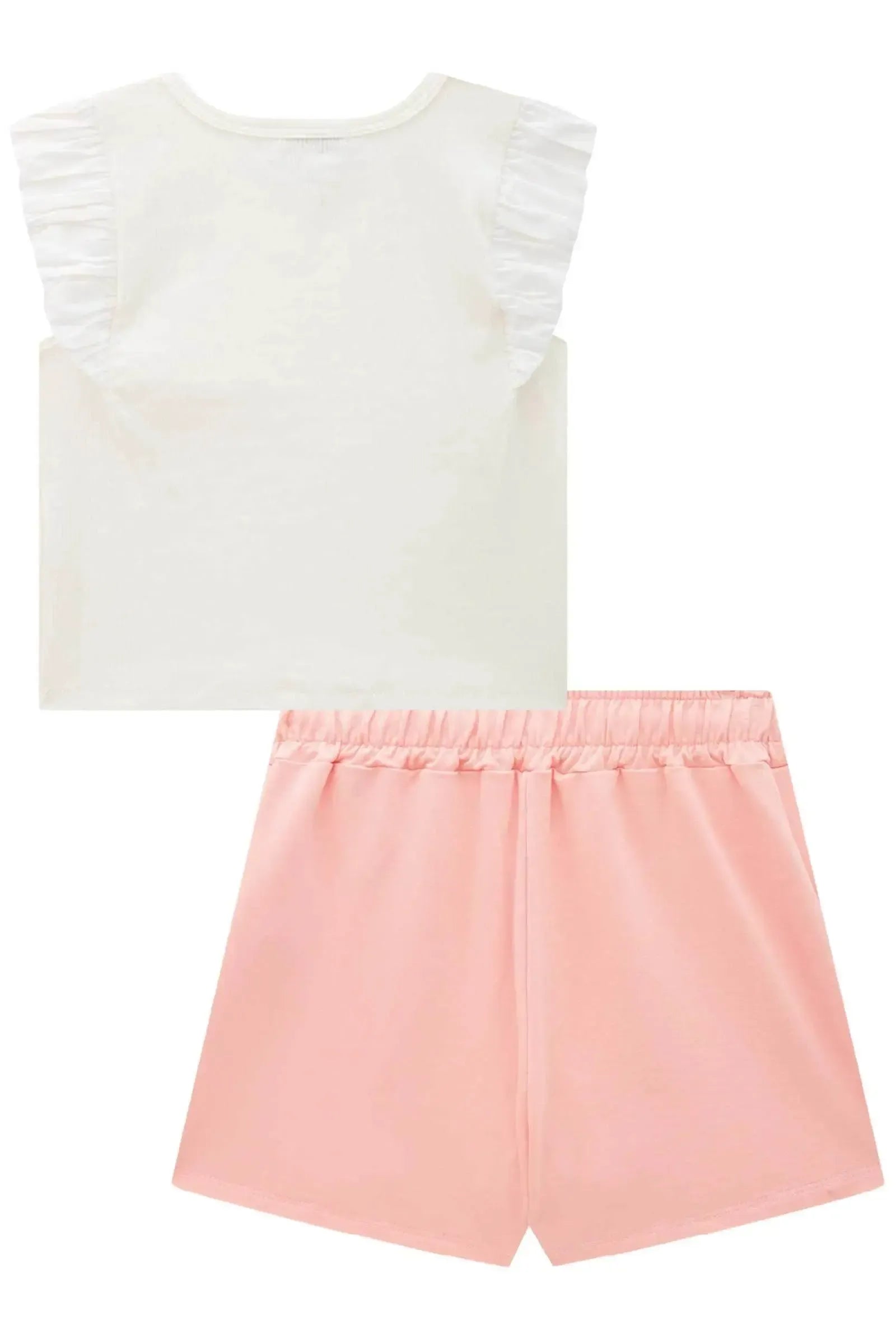 Conjunto de Blusa em Canelado Liz e Short Saia em Molevisco 88756 Infanti Infantil Menina