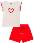Conjunto de Blusa em Canelado Liz e Shorts em Laise Bordada 98683 Infanti Infantil Menina