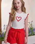 Conjunto de Blusa em Canelado Liz e Shorts em Laise Bordada 98683 Infanti Infantil Menina