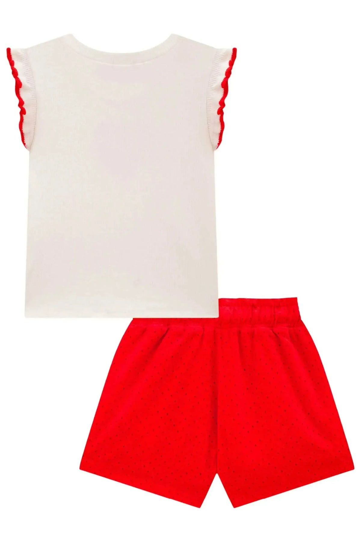 Conjunto de Blusa em Canelado Liz e Shorts em Laise Bordada 98683 Infanti Infantil Menina