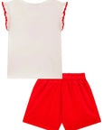 Conjunto de Blusa em Canelado Liz e Shorts em Laise Bordada 98683 Infanti Infantil Menina