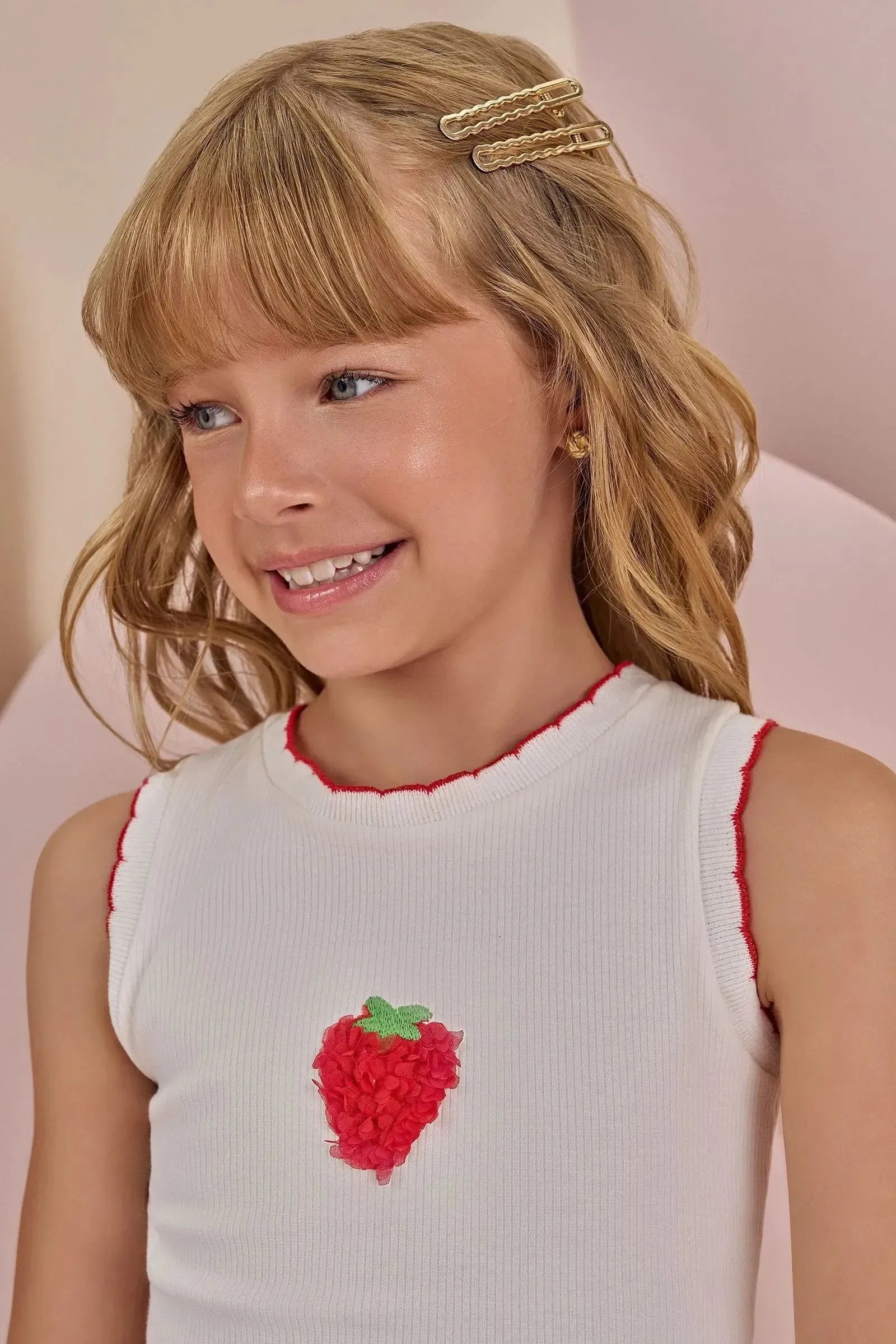 Conjunto de Blusa em Canelado Liz e Shorts em Linho com Elastano 87777 Infanti Infantil Menina