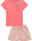 Conjunto de Blusa em Canelado Liz e Shorts em Molecotton 98376 Infanti Infantil Menina