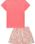 Conjunto de Blusa em Canelado Liz e Shorts em Molecotton 98376 Infanti Infantil Menina