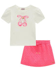 Conjunto de Blusa em Canelado Liz e Shorts Saia em Laise Verano 96784 Infanti Infantil Menina