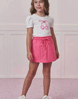Conjunto de Blusa em Canelado Liz e Shorts Saia em Laise Verano 96784 Infanti Infantil Menina