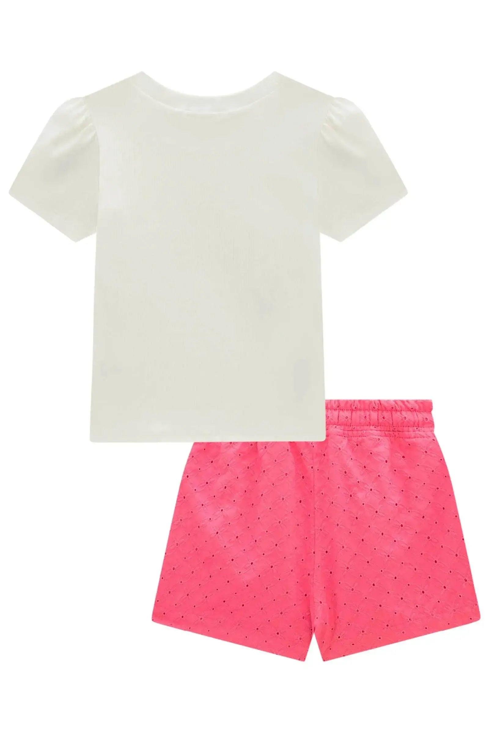 Conjunto de Blusa em Canelado Liz e Shorts Saia em Laise Verano 96784 Infanti Infantil Menina