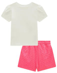 Conjunto de Blusa em Canelado Liz e Shorts Saia em Laise Verano 96784 Infanti Infantil Menina