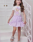 Conjunto de Blusa em Cotton com Saia em Tricoline Vichy (com Shorts Embutido) 99215 Infanti Infantil Menina