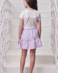 Conjunto de Blusa em Cotton com Saia em Tricoline Vichy (com Shorts Embutido) 99215 Infanti Infantil Menina