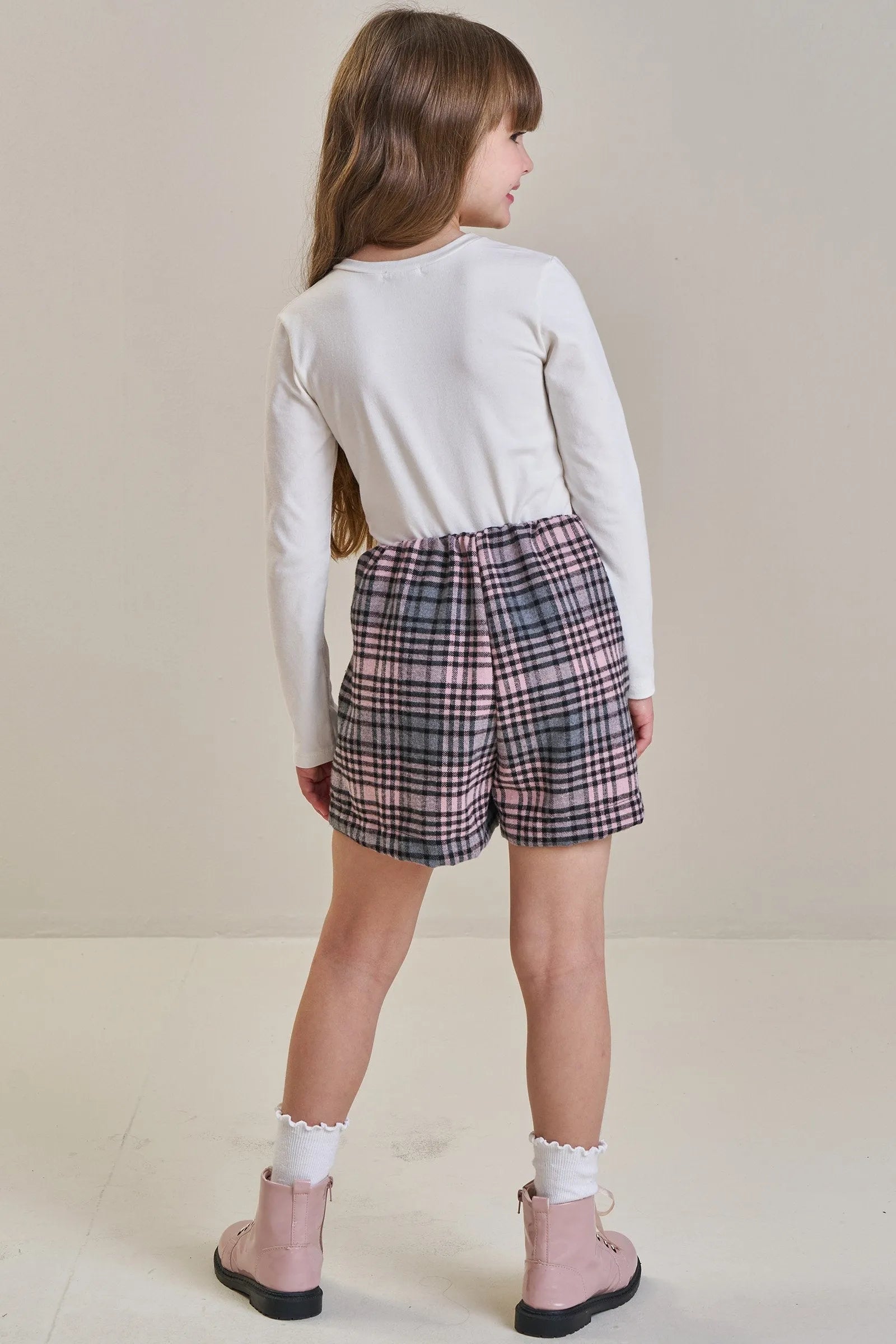 Conjunto de Blusa em Cotton com Short Saia em Flanela Montreal 92621 Infanti Infantil Menina